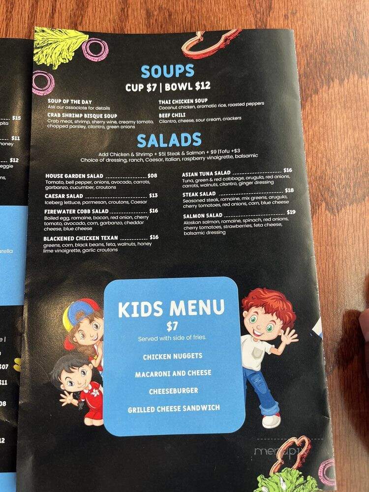 Firewater Sports Bar Cafe - Cedar Park, TX menu_pic