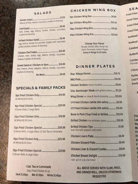 Chicken Coop - Chester, SC menu_pic