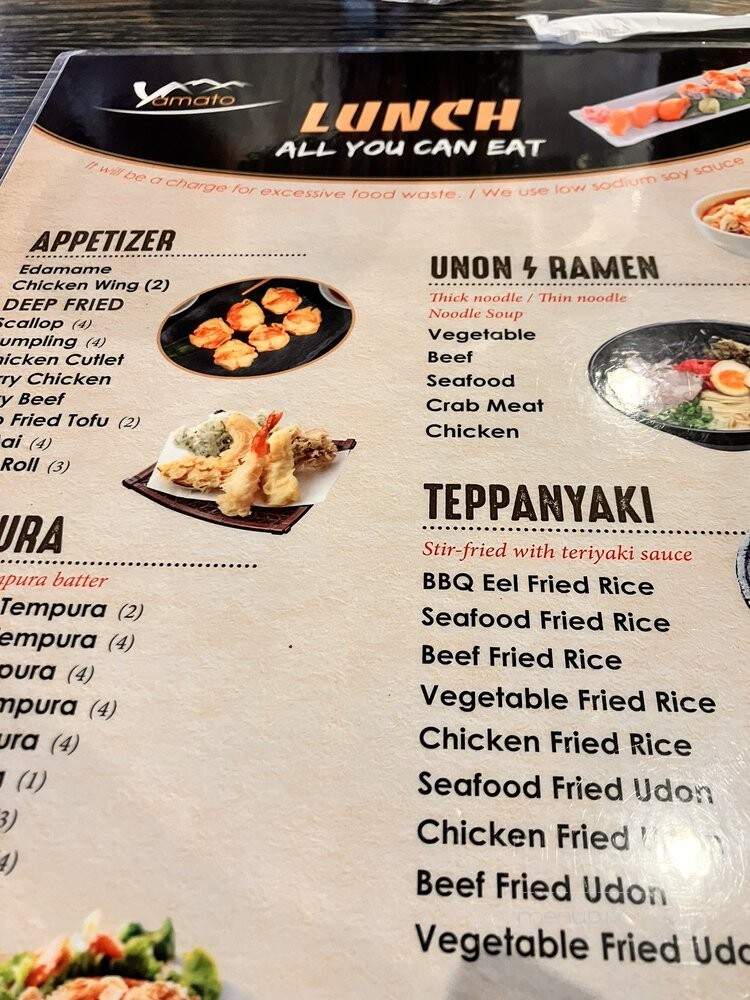 Yamato Sushi - Waite Park, MN menu_pic