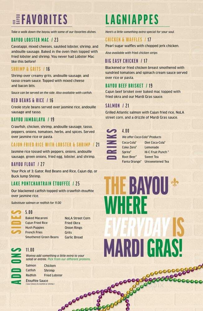 The Bayou Kitchen & Lounge - Wekiwa Springs, FL menu_pic