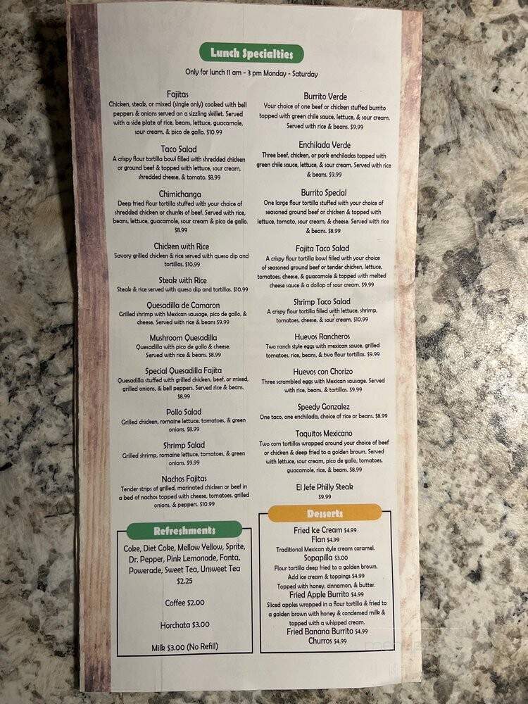 Los Jefes - Smithville, MS menu_pic