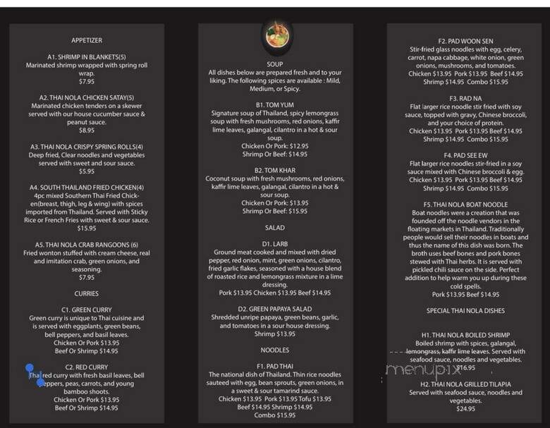 Thai Nola - New Orleans, LA menu_pic