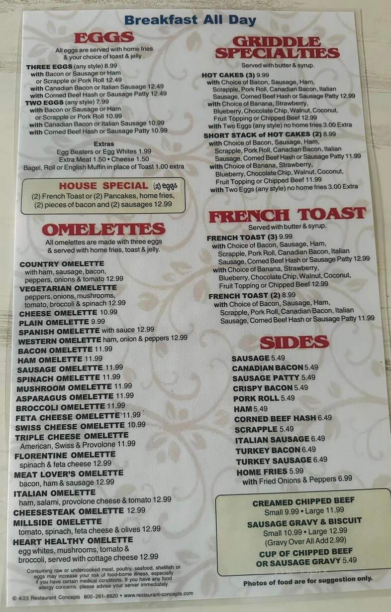 Millside Diner & Cafe - Delran, NJ menu_pic