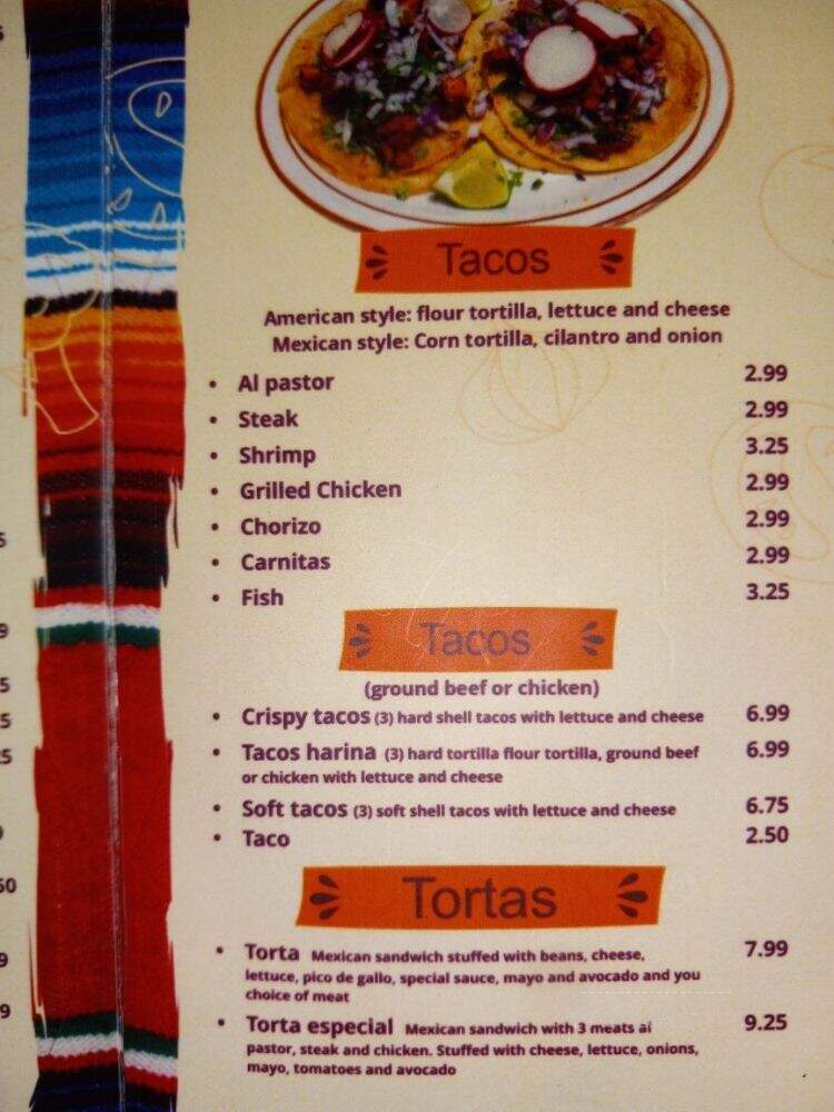 El Barril - Taylor Ridge, IL menu_pic