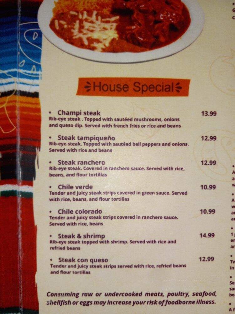 El Barril - Taylor Ridge, IL menu_pic