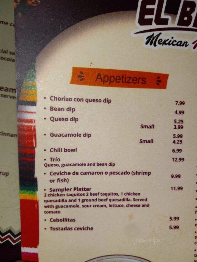 El Barril - Taylor Ridge, IL menu_pic