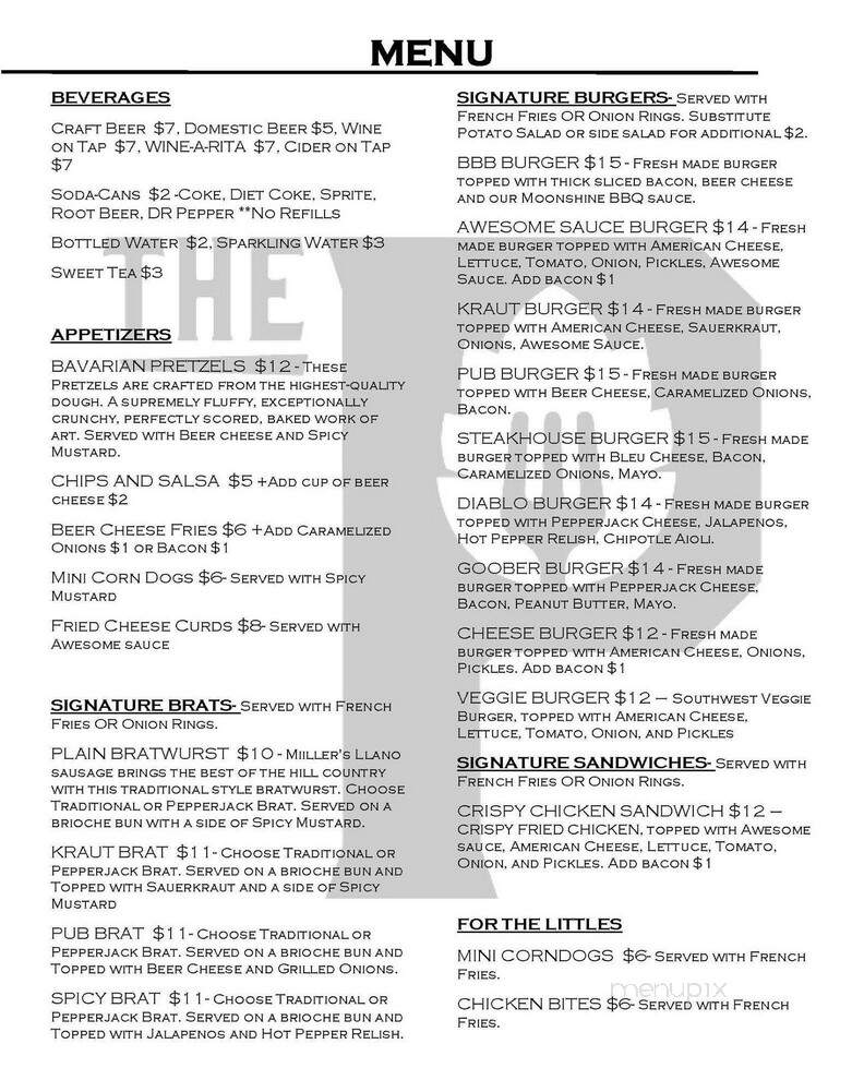The Palomino - Georgetown, TX menu_pic