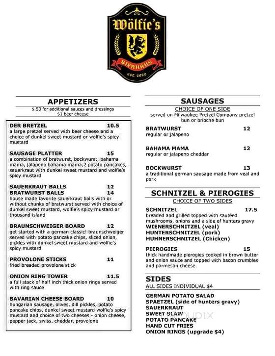 Wolfies Bierhaus - Port Clinton, OH menu_pic