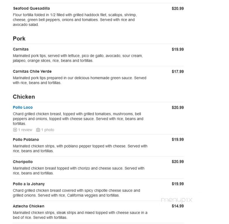 Pineapple Tequila - Venice, FL menu_pic