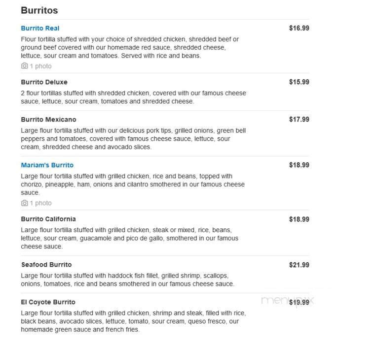 Pineapple Tequila - Venice, FL menu_pic