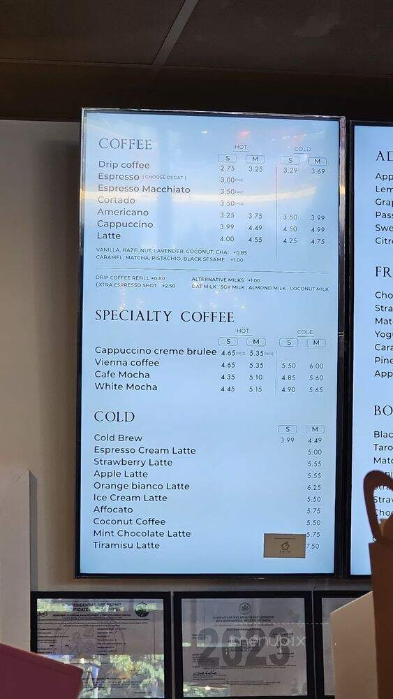 Amor Cafe & Pastry - Centreville, VA menu_pic