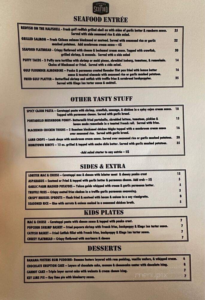 Hometown Seafood - Pearland, TX menu_pic