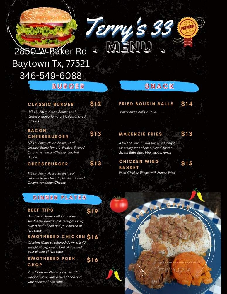 Terry's 33 - Baytown, TX menu_pic