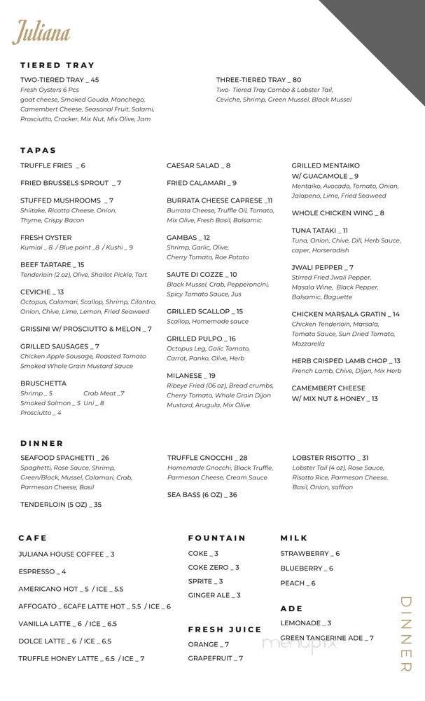 Juliana Los Angeles - Los Angeles, CA menu_pic