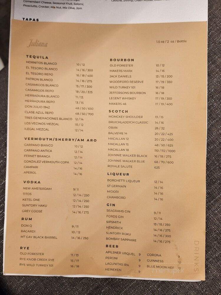 Juliana Los Angeles - Los Angeles, CA menu_pic
