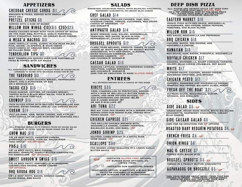 Rusted Crow On the Lake - Belleville, MI menu_pic