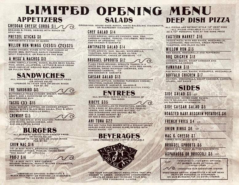 Rusted Crow On the Lake - Belleville, MI menu_pic