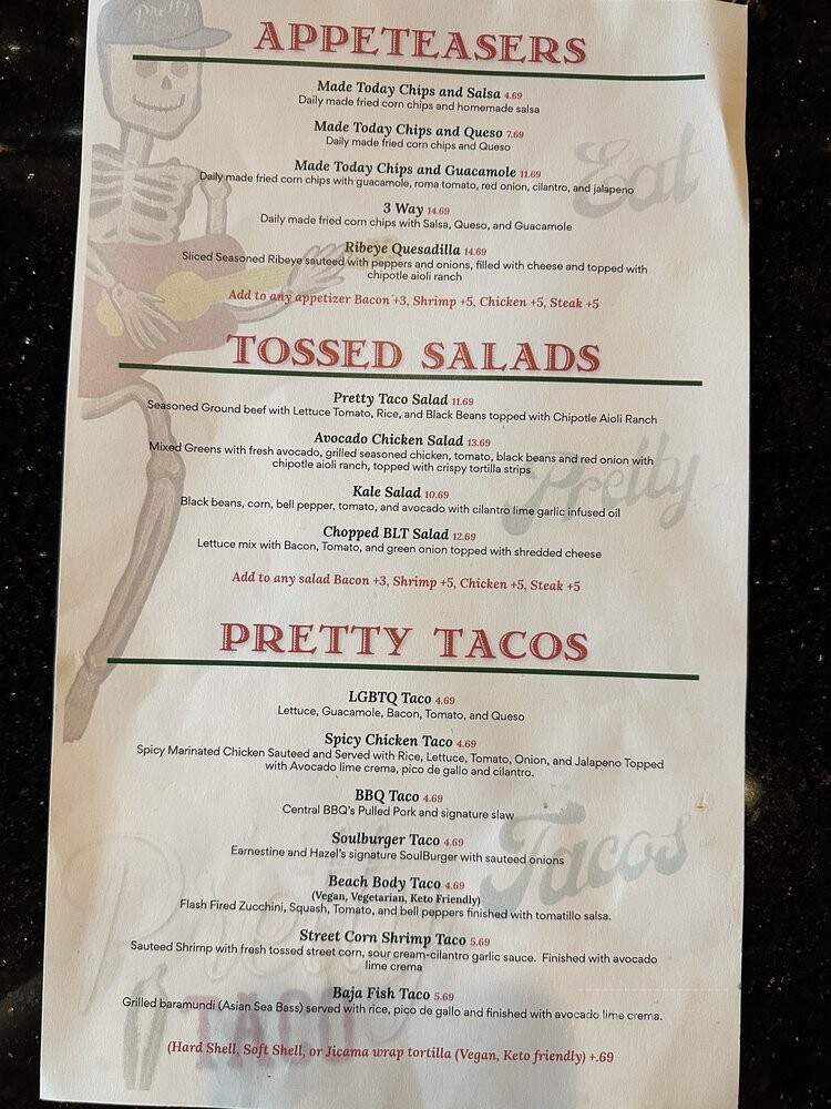 Menu of Pretty Taco in Memphis, TN 38103