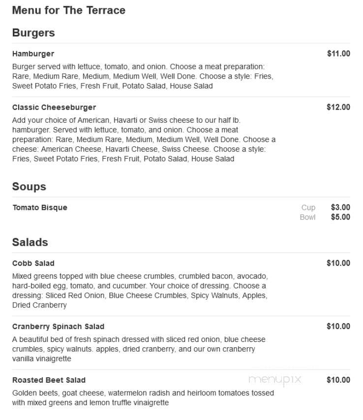 The Terrace - Bismarck, ND menu_pic