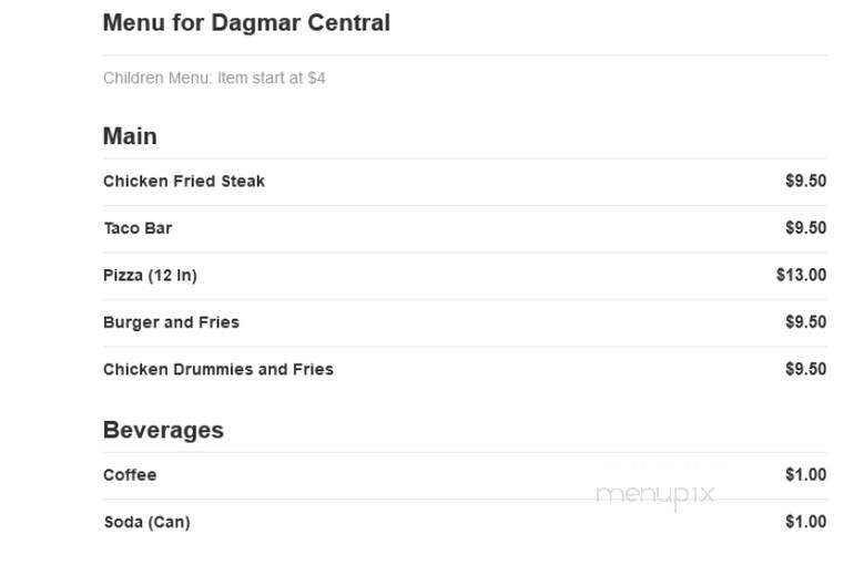 Dagmar Central - Dagmar, MT menu_pic
