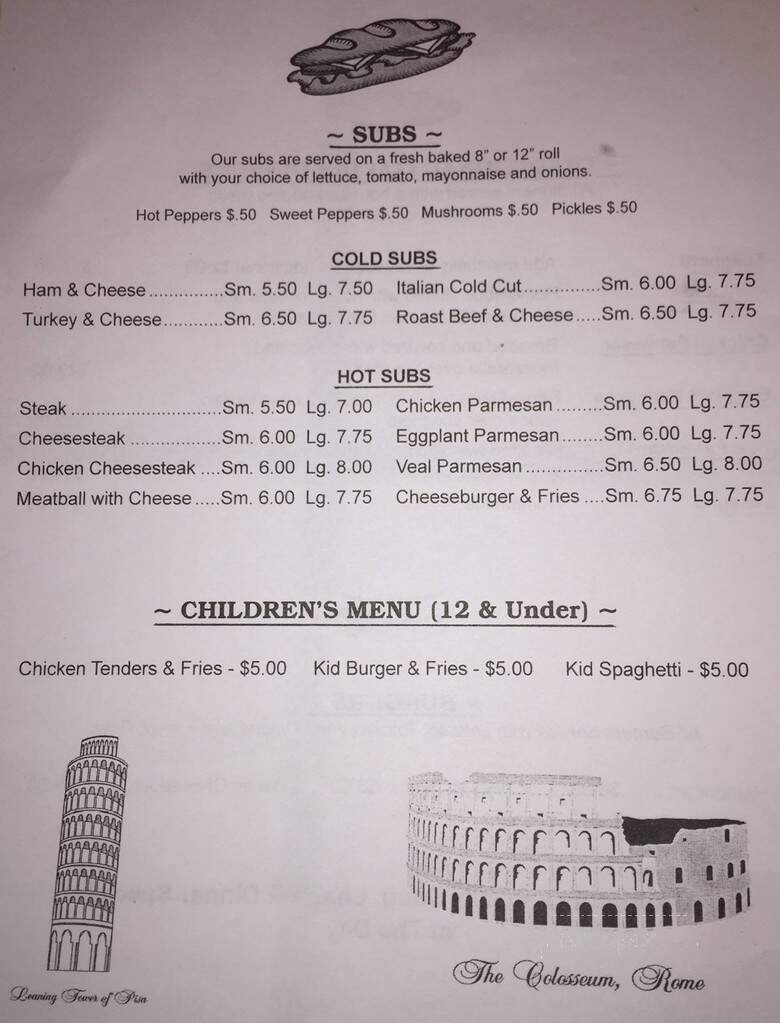 Lovetti's Pizza and Subs - Dagsboro, DE menu_pic