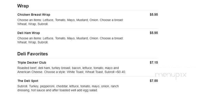The Deli Spot - Montrose, NY menu_pic