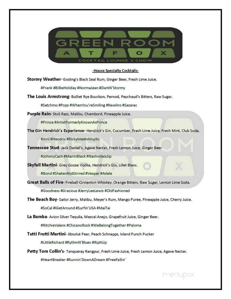 Green Room - Pomona, CA menu_pic