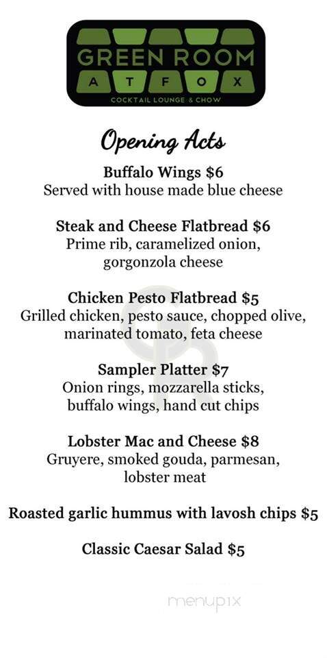 Green Room - Pomona, CA menu_pic