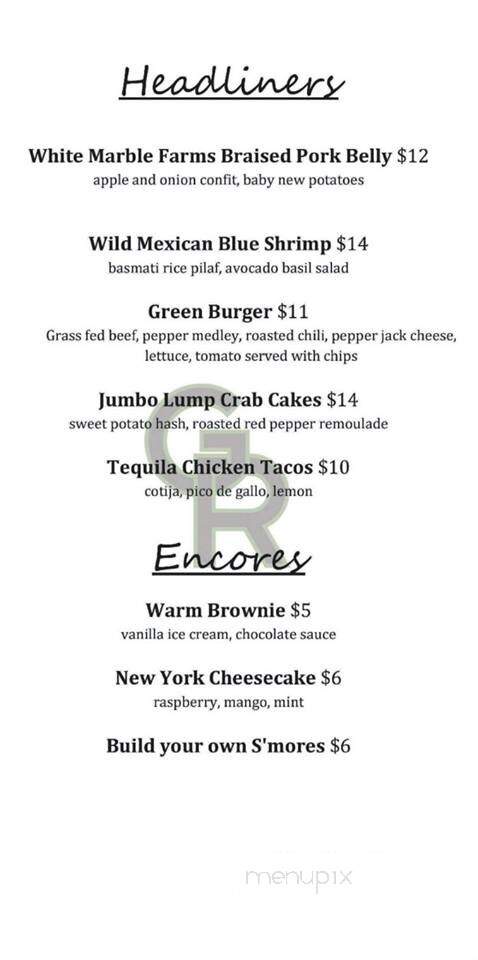 Green Room - Pomona, CA menu_pic