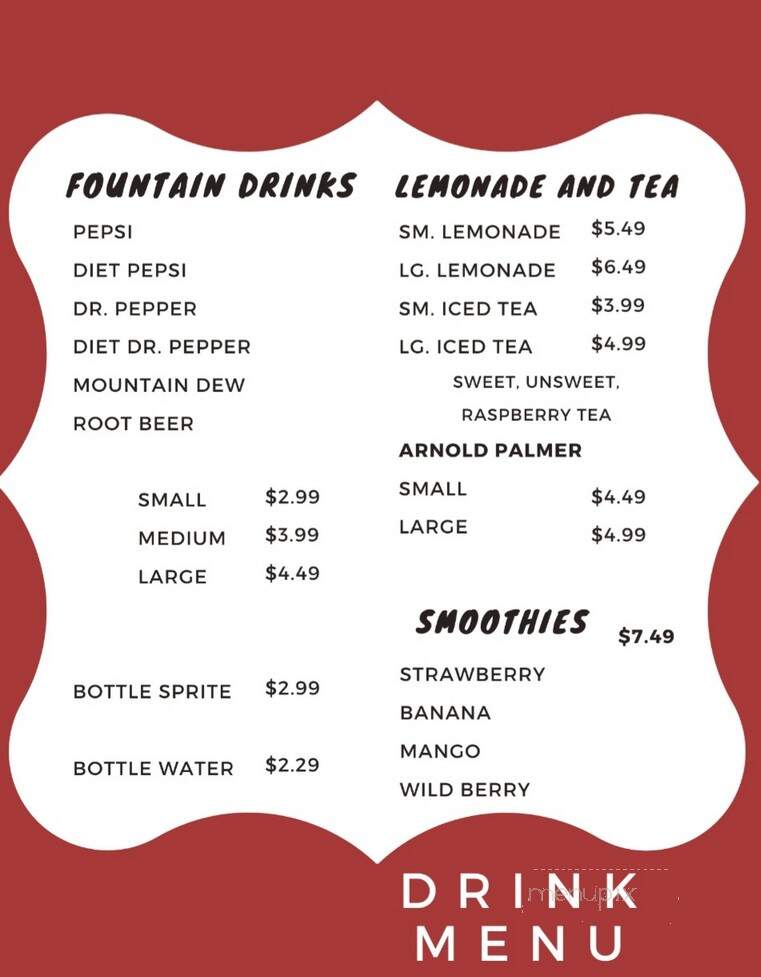 Patsy's - Manitou Springs, CO menu_pic