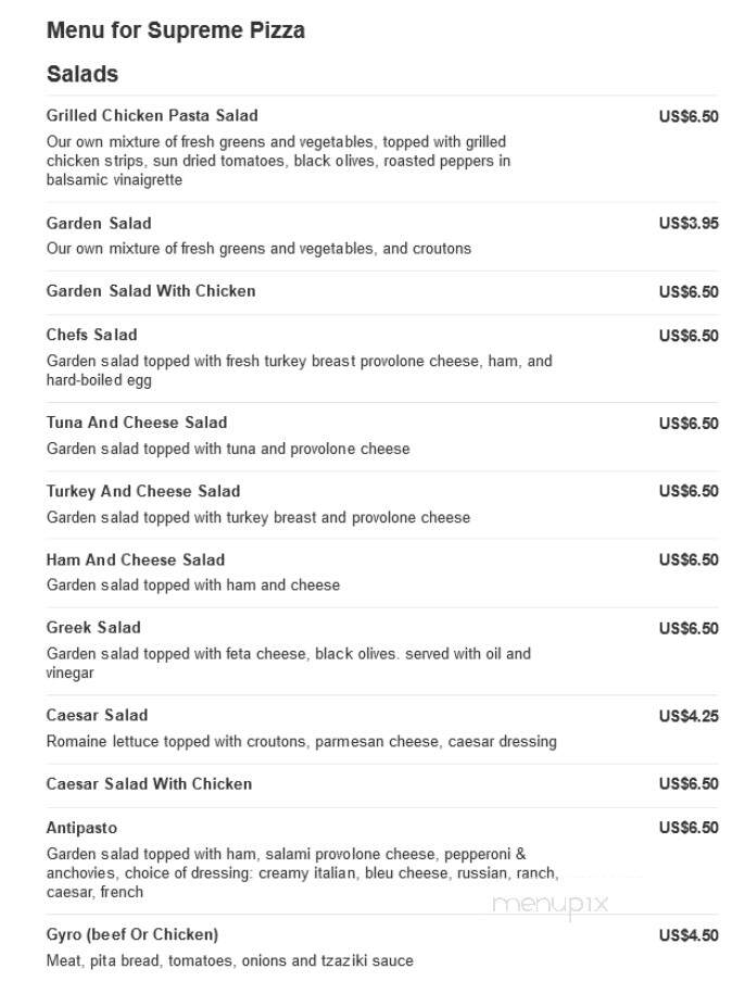 Supreme Pizza - Portland, ME menu_pic