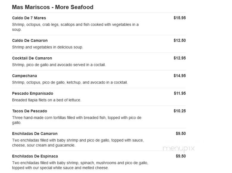 La Mexicana - Pullman, MI menu_pic
