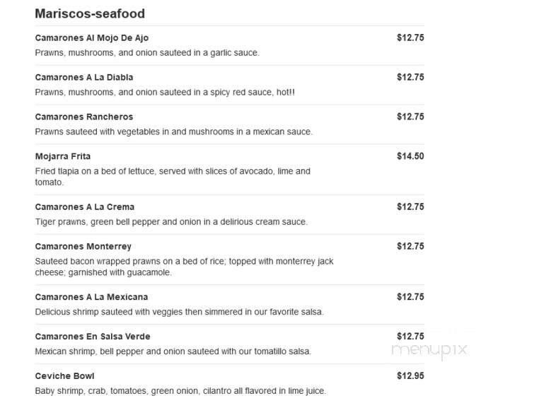 La Mexicana - Pullman, MI menu_pic