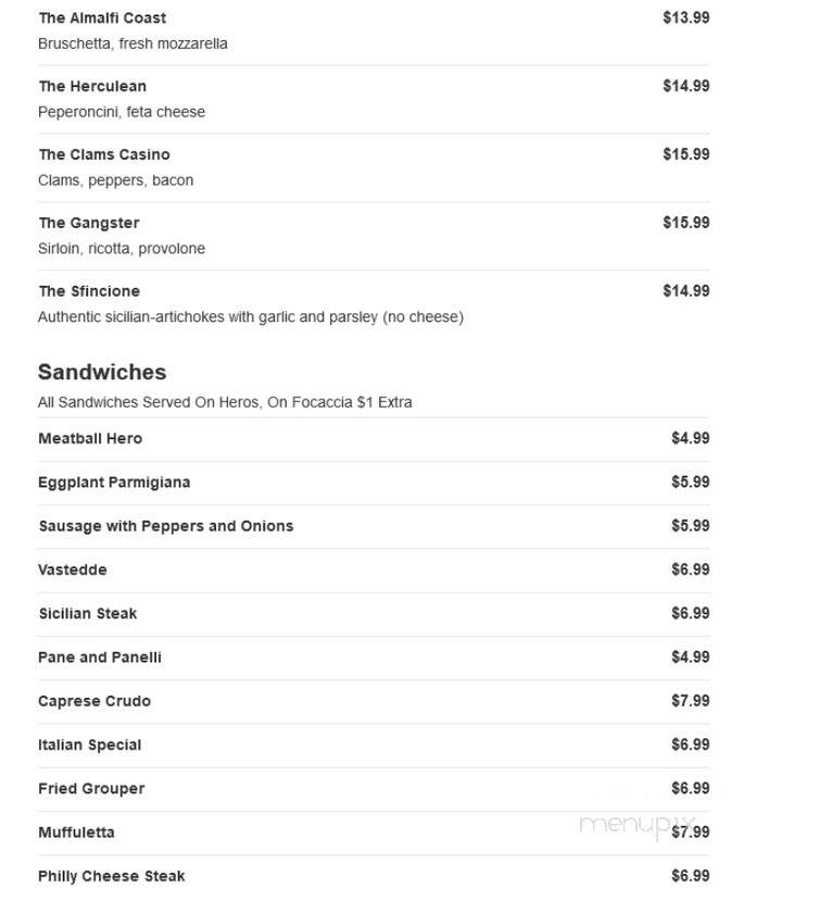 A Slice Of Sicily - Port Charlotte, FL menu_pic