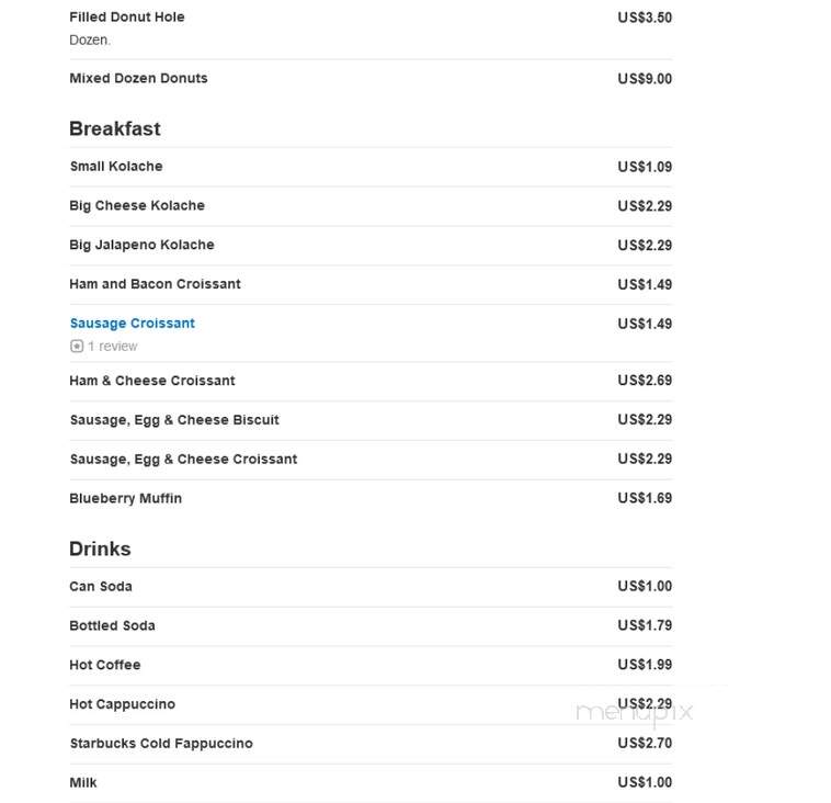 Dandy Donuts - McKinney, TX menu_pic