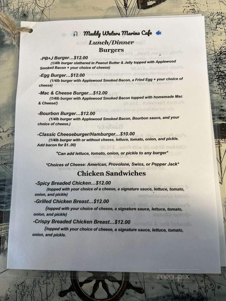 Muddy Waters Cafe - Savanna, IL menu_pic