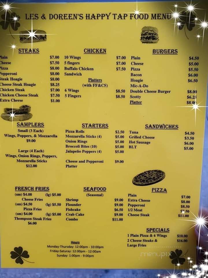 Les and Doreen's Happy Tap - Philadelphia, PA menu_pic