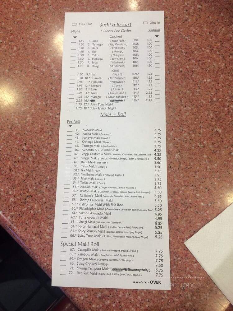Sushi Time - Boston, MA menu_pic