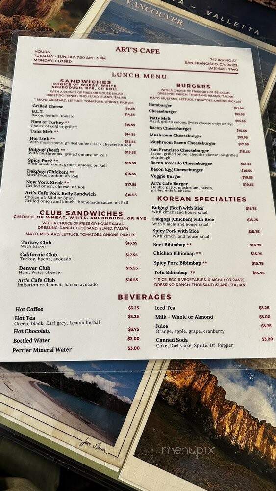Art's Cafe - San Francisco, CA menu_pic