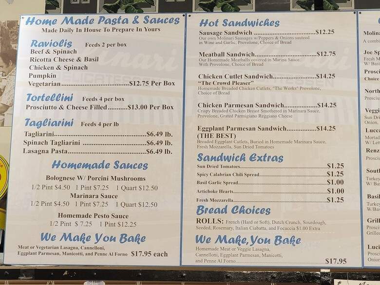 Molinari Delicatessen - San Francisco, CA menu_pic