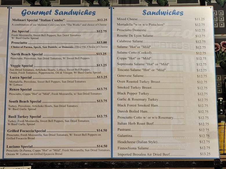 Molinari Delicatessen - San Francisco, CA menu_pic