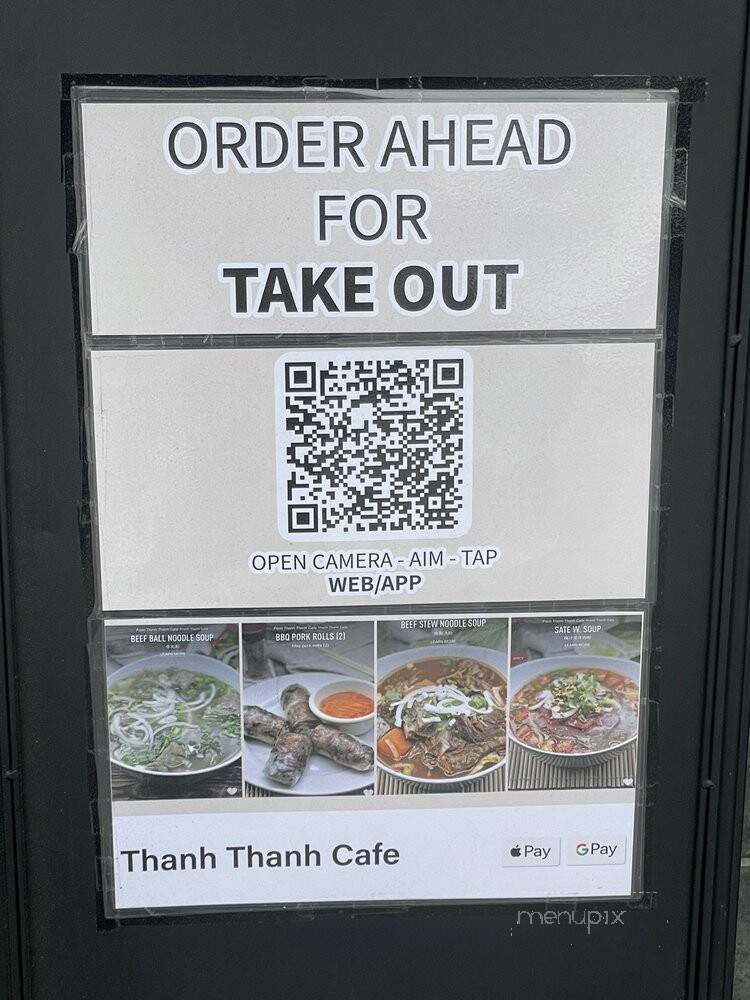 Thanh Thanh - San Francisco, CA menu_pic