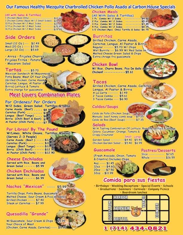 El Pollo Mexican Grill - Santa Ana, CA menu_pic