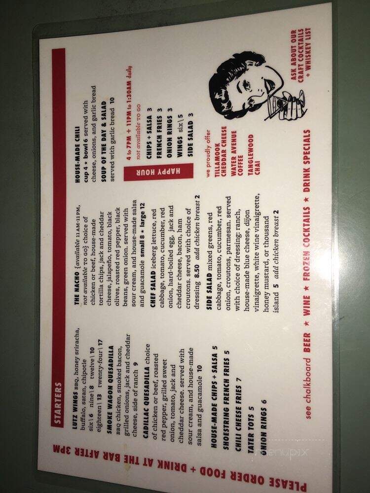 Lutz Tavern - Portland, OR menu_pic