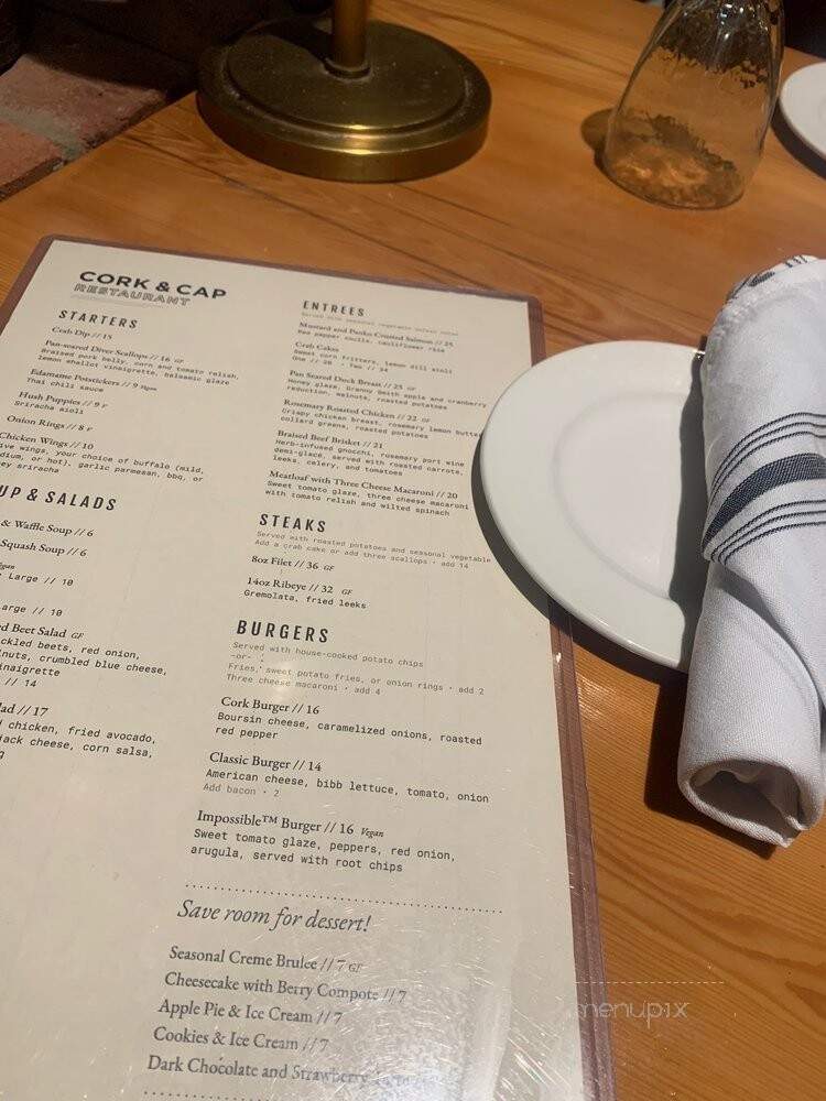 Cork & Cap - Lancaster, PA menu_pic