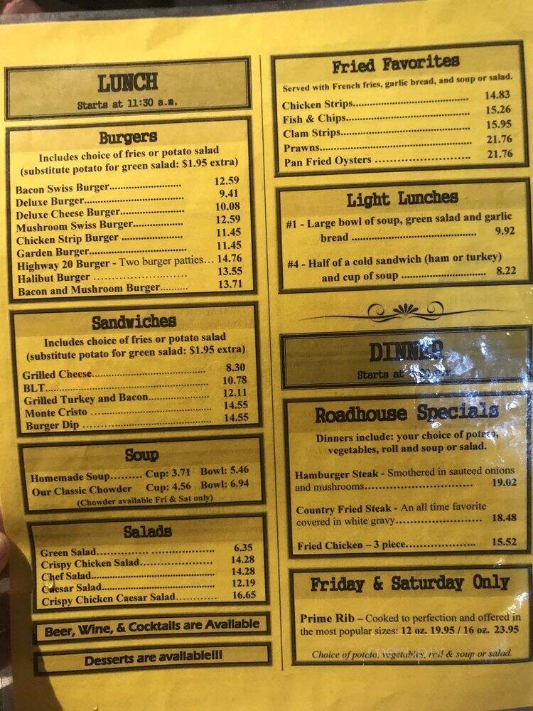 Fall City Roadhouse - Fall City, WA menu_pic