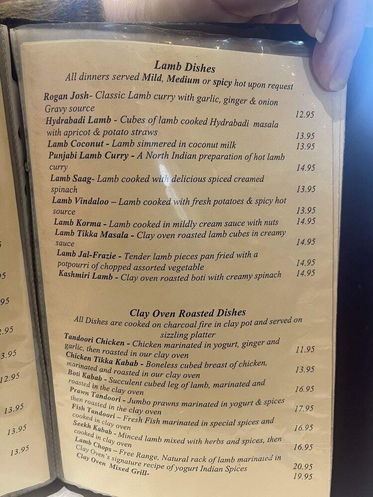 Clay Oven - San Francisco, CA menu_pic