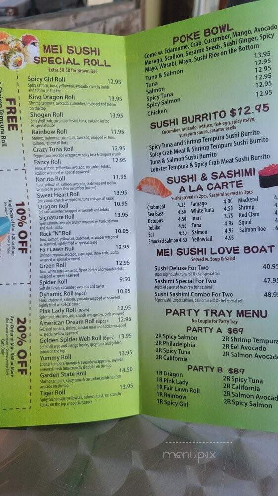Mei Sushi Japanese - Fair Lawn, NJ menu_pic