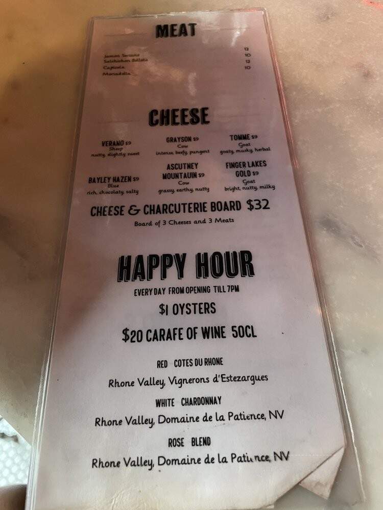 Ten Bells - New York, NY menu_pic