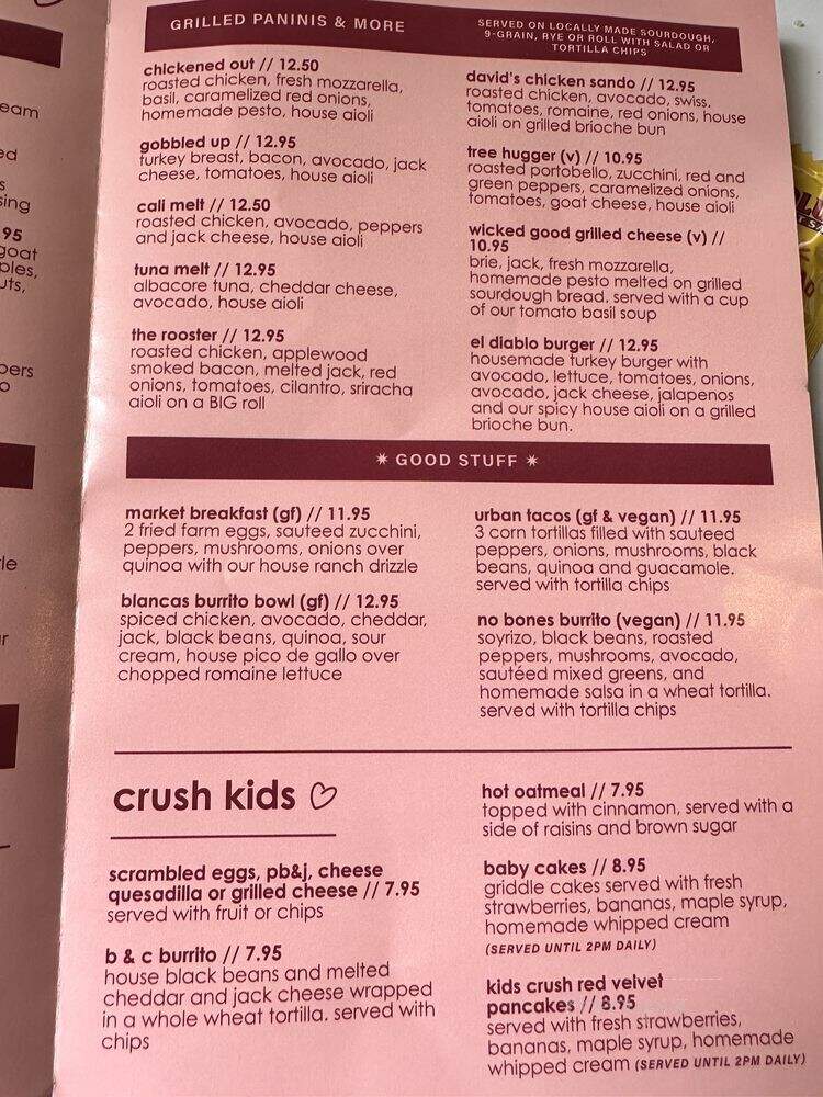 Crushcafe - Santa Barbara, CA menu_pic